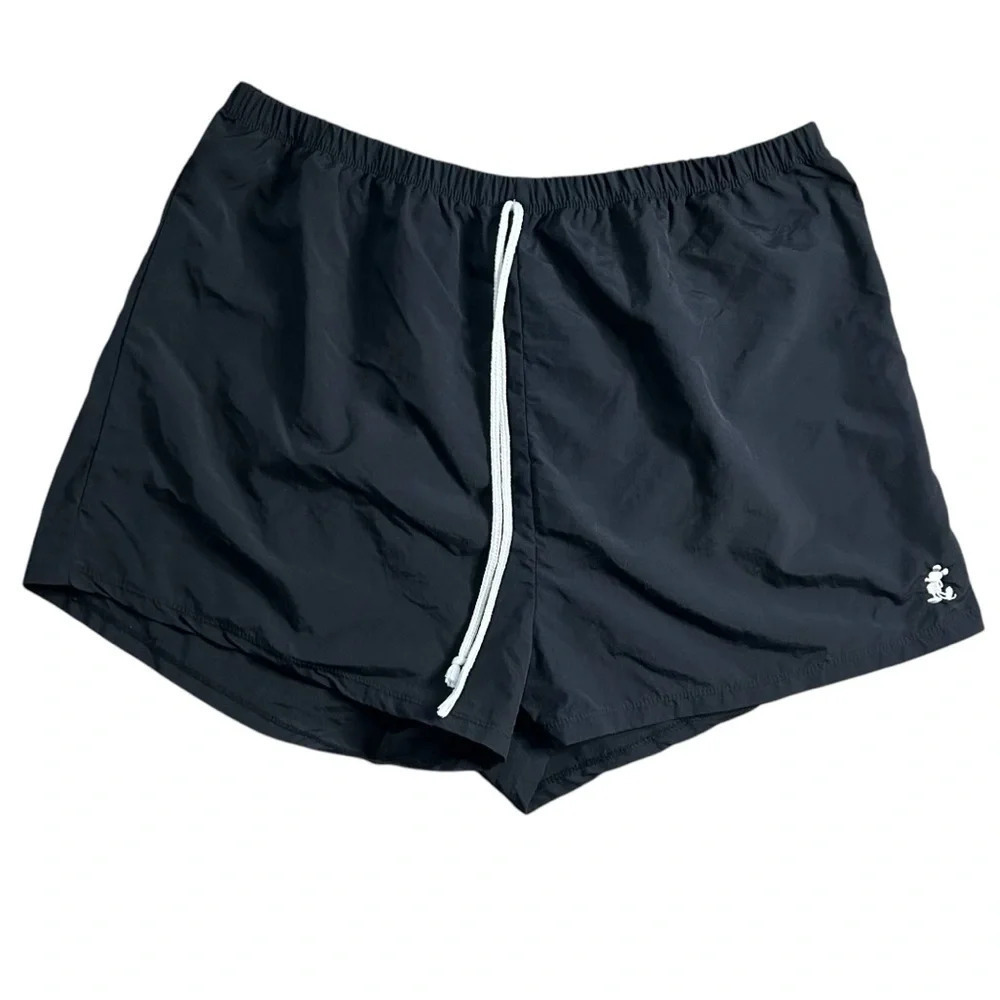 Disney Parks Elastic Waist Black Nylon Mickey Mouse Running Shorts Size 2XL